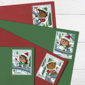 100 Holiday Elves 2022 Forever Postage Stamps USPS Christmas Wedding Invitations